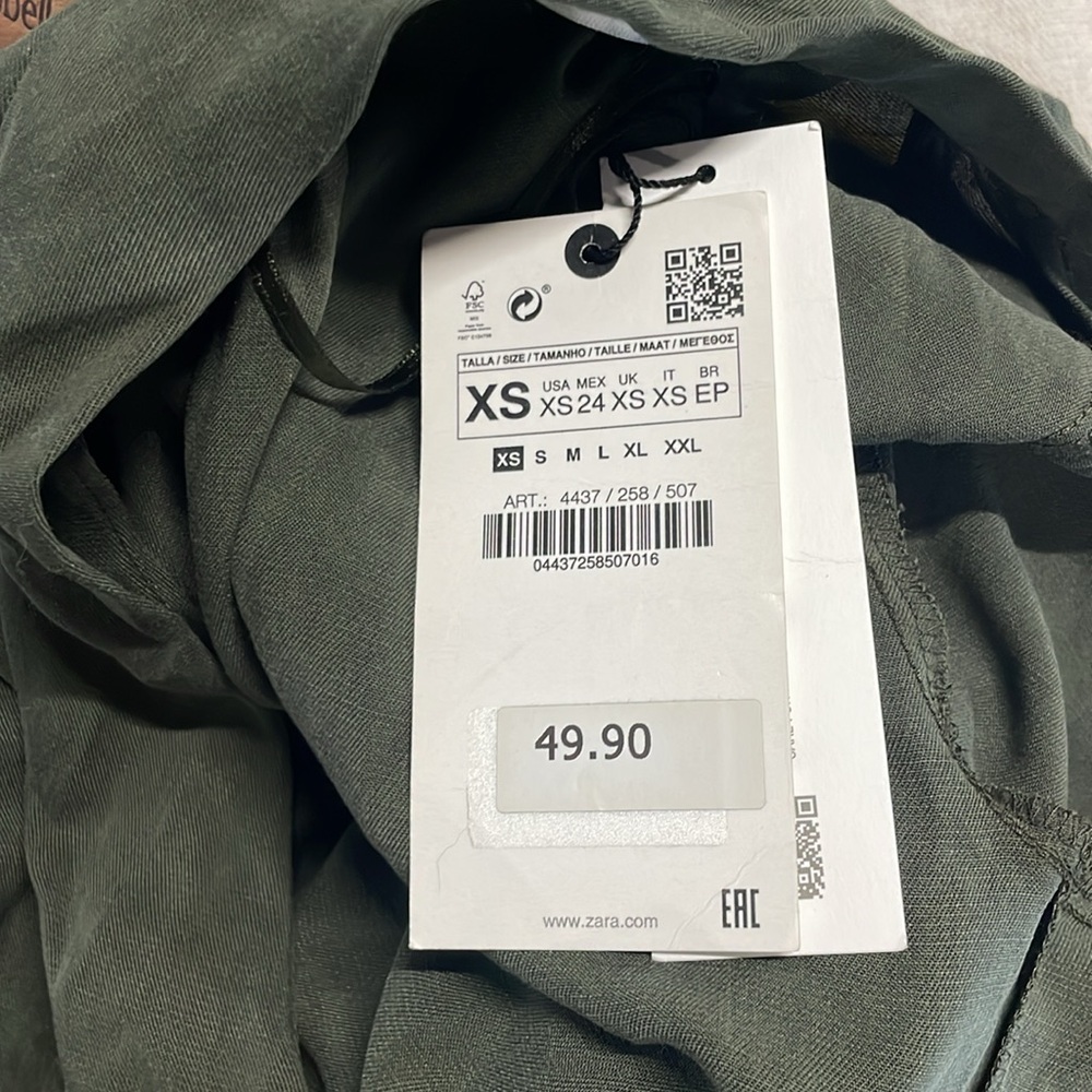 Zara Army Green Top